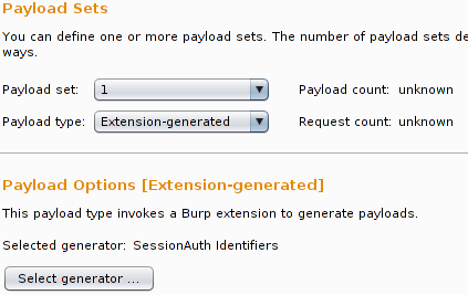 SessionAuth as Payload Generator in Intruder